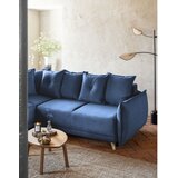 Miuform temno modra raztegljiva kotna sedežna garnitura iz rebrastega žameta (levi kot) lazy lukka – | Shoptok.si