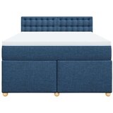  Krevet s oprugama i madracem plavi 160x200 cm od tkanine | shoptok.hr