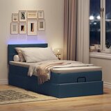  Otomanski okvir kreveta s madraca plavi 90x190cm od tkanine | shoptok.hr