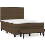 vidaXL Box spring postelja z vzmetnico temno rjava 140x200 cm blago, (20894181) Cene