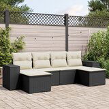 vidaXL 6-dijelni set vrtnih sofa s jastucima crni od poliratana | shoptok.hr