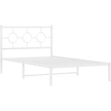 Metalni okvir za krevet s uzglavljem bijeli 107x203 cm | shoptok.hr