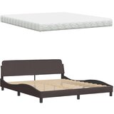  Postelja z vzmetnico temno rjava 180x200 cm blago, (21791494) | Shoptok.si
