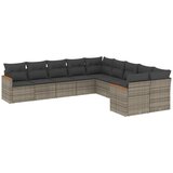  The Living Store Vrtna sedežna garnitura 10-delna z blazinami siv poli ratan - Vrtna Sedežna Garniture, (21443718) | Shoptok.si