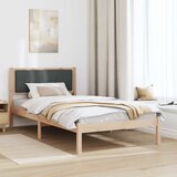  Krevetni okvir s tapiciranim uzglavljem Tamno siva 100 x 200 cm Smeđa | Shoptok.si