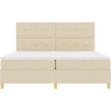  Krevet s opruga kutije s uzglavljem Krema 200 x 200 cm tkanina | shoptok.hr