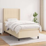 vidaXL Box spring postelja z vzmetnico krem 80x200 cm blago | Shoptok.si