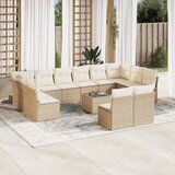 vidaXL 13-dijelni set vrtnih sofa s jastucima poliratan Bež | shoptok.hr