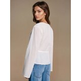 Sinsay Pamučna bluza s rupičastim umetkom | shoptok.hr