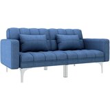 vidaXL Kavč z ležiščem modro blago | Shoptok.si