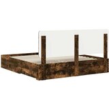  Konstrukcija postelje z vzglavjem Dimljeni oreh 200 x 200 cm, (5000102875) | Shoptok.si