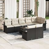  set zunanjega kavča z blazinami rjavega poli ratana, (22092485) | Shoptok.si