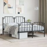 vidaXL metalni okvir kreveta s uzglavljem i podnožjem crni 140x190 cm | shoptok.hr