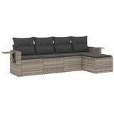 Maison Chic Seti vrtnega pohištva - Vrtna garnitura - Vrtni pohištvo set 5-delna z blazinami siv poli ratan, (21815158) | Shoptok.si