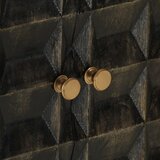  Komoda crna 55 x 34 x 75 cm od masivnog drva manga i željeza | shoptok.hr