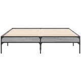 vidaXL Posteljni okvir siva sonoma 135x190 cm inženirski les in kovina, (21142938) | Shoptok.si