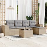  6-dijelni set vrtnih sofa s jastucima bež od poliratana | shoptok.hr