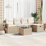 vidaXL 6-dijelni set vrtnih sofa s jastucima bež od poliratana | shoptok.hr