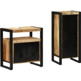 vidaXL Set namještaja za kupaonicu 2 pcs Smeđa Čvrsto drvo manga | shoptok.hr