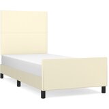  Okvir za krevet s uzglavljem krem 90x190 cm od umjetne kože | shoptok.hr