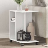 vidaXL Bočni stolić s kotačima bijeli 50x30x55 cm konstruirano drvo | shoptok.hr