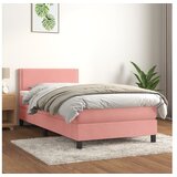  Box spring postelja z vzmetnico roza 100x200 cm žamet | Shoptok.si