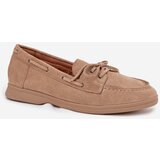 Boto Women's Loafers Flat Moccasins With Tie Beige Zalina | shoptok.hr