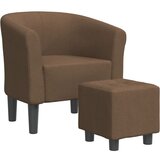  The Living Store Fotelj s stolčkom za noge rjavo blago - Fotelj, (21449290) | Shoptok.si