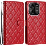INORCO Za Tecno Pop 7 Pro 4G šivanje črte Rhombus usnjena torbica denarnica stojalo odporen na udarce ovitek za telefon, (22036435) Cene