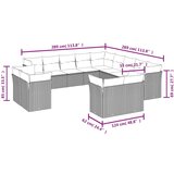 vidaXL 13-dijelni set vrtnih sofa od poliratana s jastucima sivi | shoptok.hr