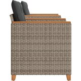  3-dijelni bistro set s jastucima poliratan i drvo bagrema sivi | Eponuda.com