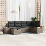 vidaXL Set od 6 komada vrtnih sofa s jastučićima - Siva Poli Ratan Cijene