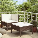 Maison Chic Seti vrtnega pohištva - Vrtna garnitura - Vrtni pohištvo set z blazinami 2-delna poli ratan rjava, (21796215) | Shoptok.si