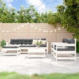 Maison Chic Seti vrtnega pohištva - Vrtna garnitura - Vrtni pohištvo set 7-delna bela trdna borovina, (21804048) | Shoptok.si