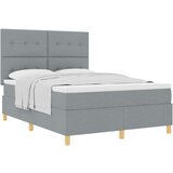vidaXL Box Spring postelja z vzmetnico svetlo siva 140x200 cm tkanina, (22052207) Cene