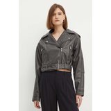 PepeJeans biker jakna amalia ženska, siva barva, PL402422