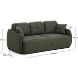Kave Home Tamno zelena sklopiva sofa od šenila 218 cm Laira – | shoptok.hr