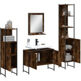  4-dijelni set kupaonskih ormarića boja dimljenog hrasta drveni | shoptok.hr