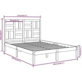  Okvir za krevet od masivnog drva 135 x 190 cm 4FT6 bračni | shoptok.hr