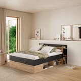 Marckeric Crni/u prirodnoj boji bračni krevet u dekoru hrasta s prostorom za odlaganje bez podnice 160x200 cm Albo – | shoptok.hr