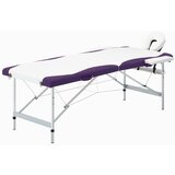  masažni stol s 2 zone aluminijski bijelo-ljubičasti | shoptok.hr