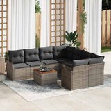  Sjedeća garnitura za vrt 9 kom. Siva poliratan 232.5 x 234 x 69 cm | shoptok.hr