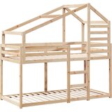 Krevet na kat s krovom 80 x 200 cm od masivne borovine | shoptok.hr
