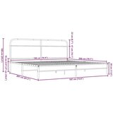 vidaXL Metalni okvir kreveta bez madraca smeđa boja hrasta 180x200 cm | shoptok.hr