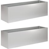  Vrtna saksija 2 kom. Srebrna 80 x 30 x 30 cm Pocinčani čelik | shoptok.hr