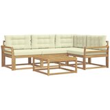  Set vanjskih sofa 5 kom. Bijela i krem Poliester | shoptok.hr