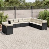 vidaXL 11-dijelni set vrtnih sofa od poliratana s jastucima crni | shoptok.hr