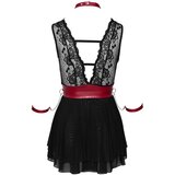 Cottelli Bondage - čipkasta babydoll s trakom za vrat (črna) - XL | Shoptok.si