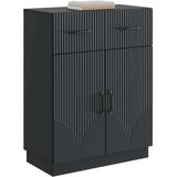  Strani šal s predalom Črna 66 x 34,5 x 87 cm Inženirski les, (5000217472) | Shoptok.si