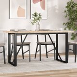 vidaXL jedilna miza o okvir 160x80x75,5 cm trdna borovina lito železo | Shoptok.si